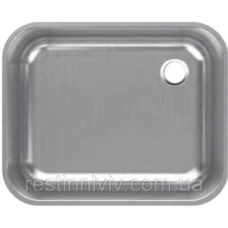 Раковина 40x50x25 нержавіюча сталь, права
